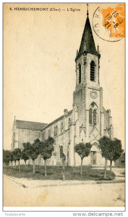 CPA 18 HENRICHEMONT L EGLISE 1921