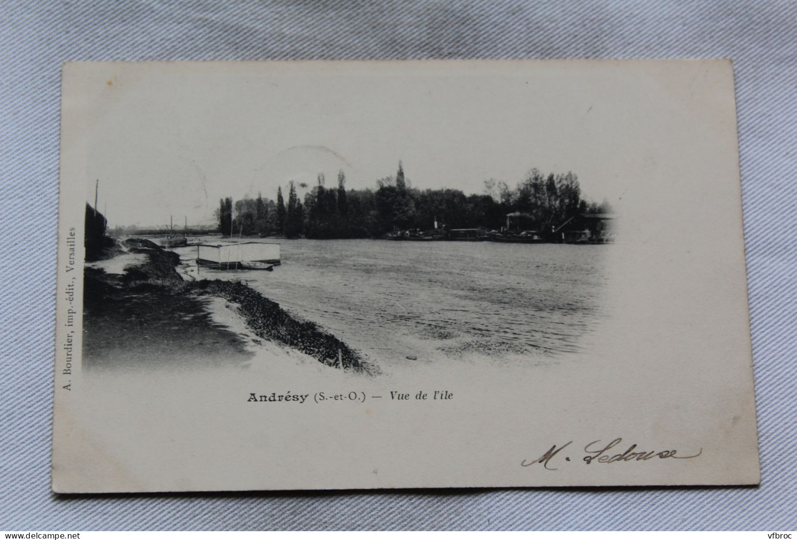 Cpa 1902, Andrésy, vue de l'ile, Yvelines 78