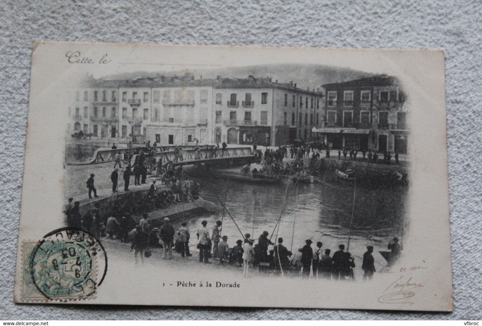 Cpa 1903, Cette, Sète, pêche à la dorade, Hérault 34