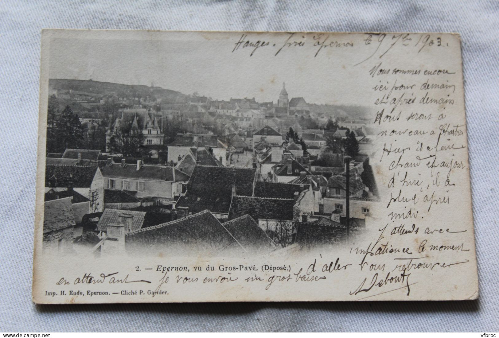 Cpa 1903, Epernon, vu du gros Pavé, Eure et Loir 28