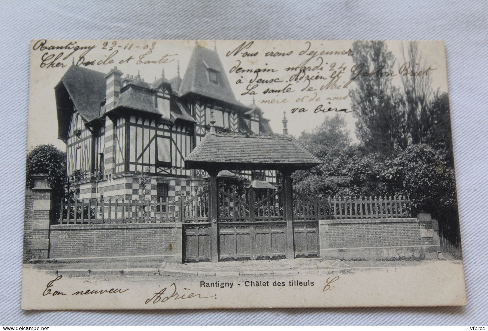 Cpa 1903, Rantigny, chalet des tilleuls, Oise 60