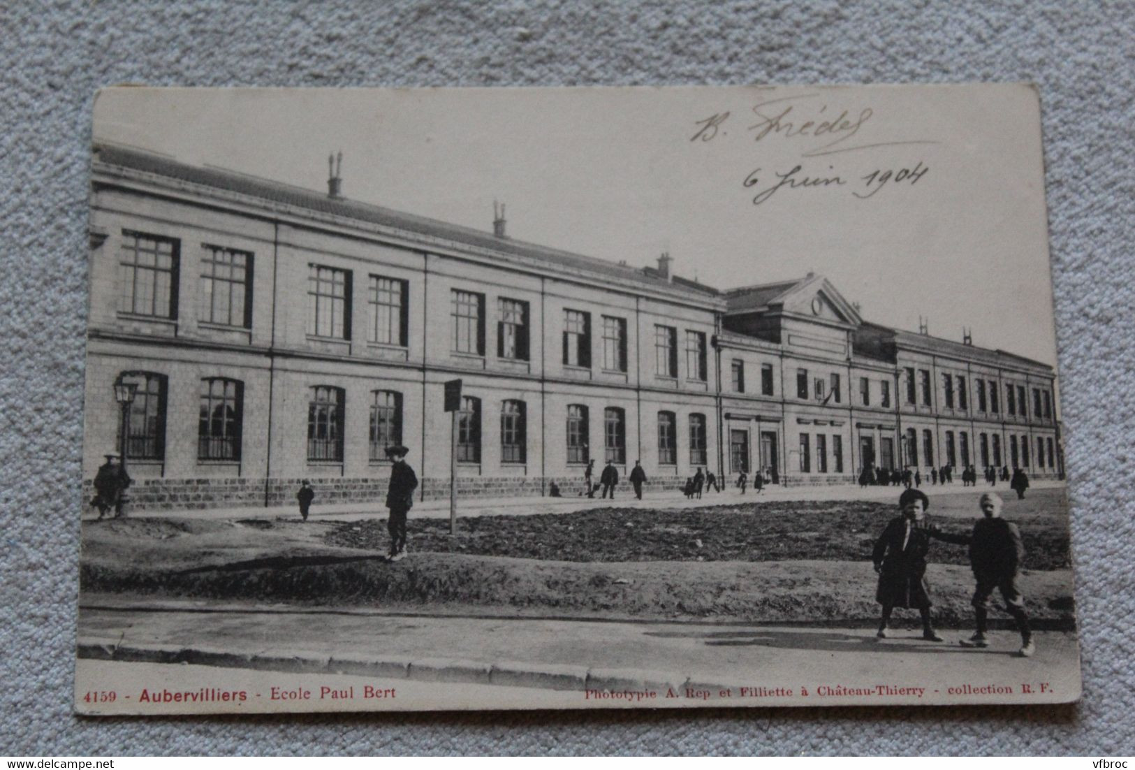 Cpa 1904, Aubervilliers, école Paul Bert, Seine saint Denis 93