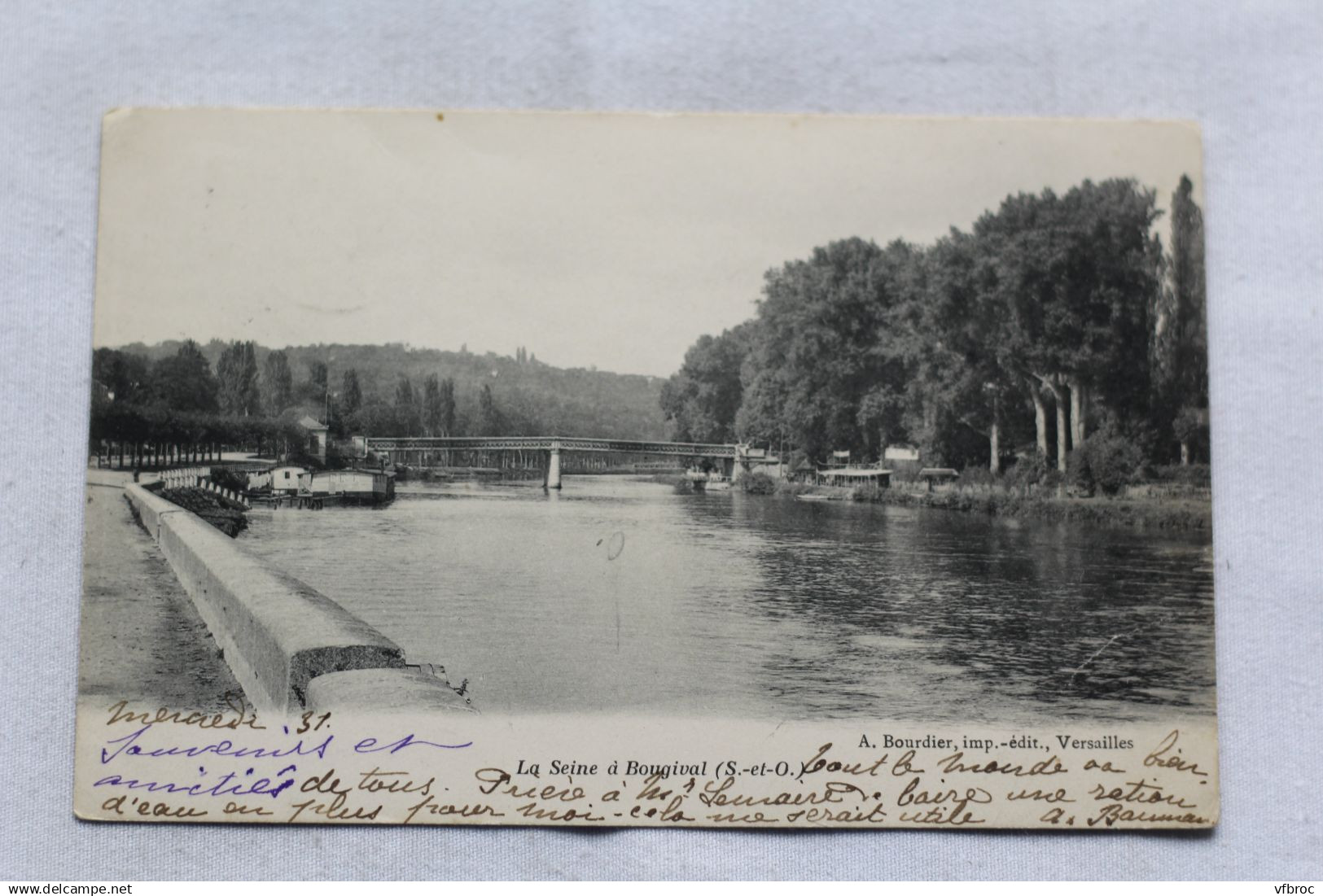 Cpa 1904, la Seine à Bougival, Yvelines 78