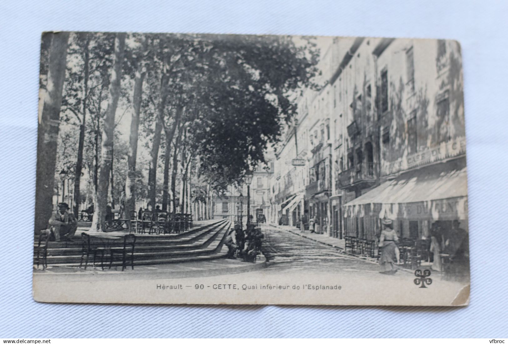 Cpa 1904, Sète, Cette, quai inférieur de l'esplanade, Hérault 34