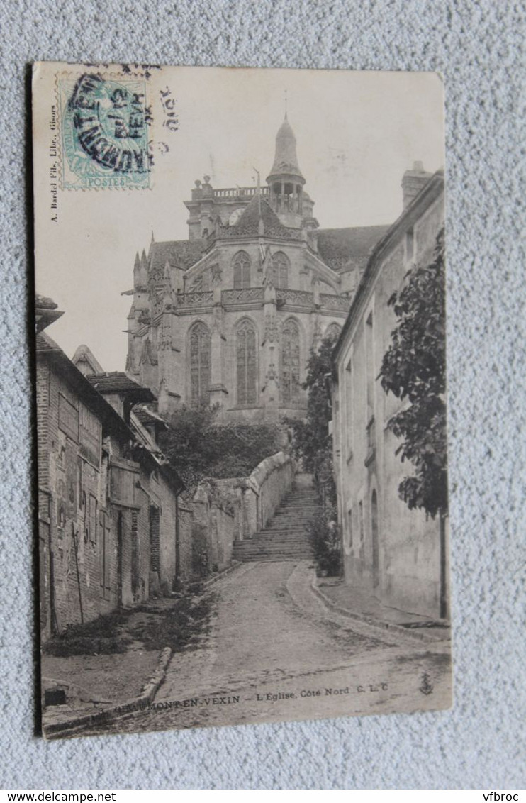 Cpa 1905, Chaumont en Vexin, l'église, côté Nord, Oise 60