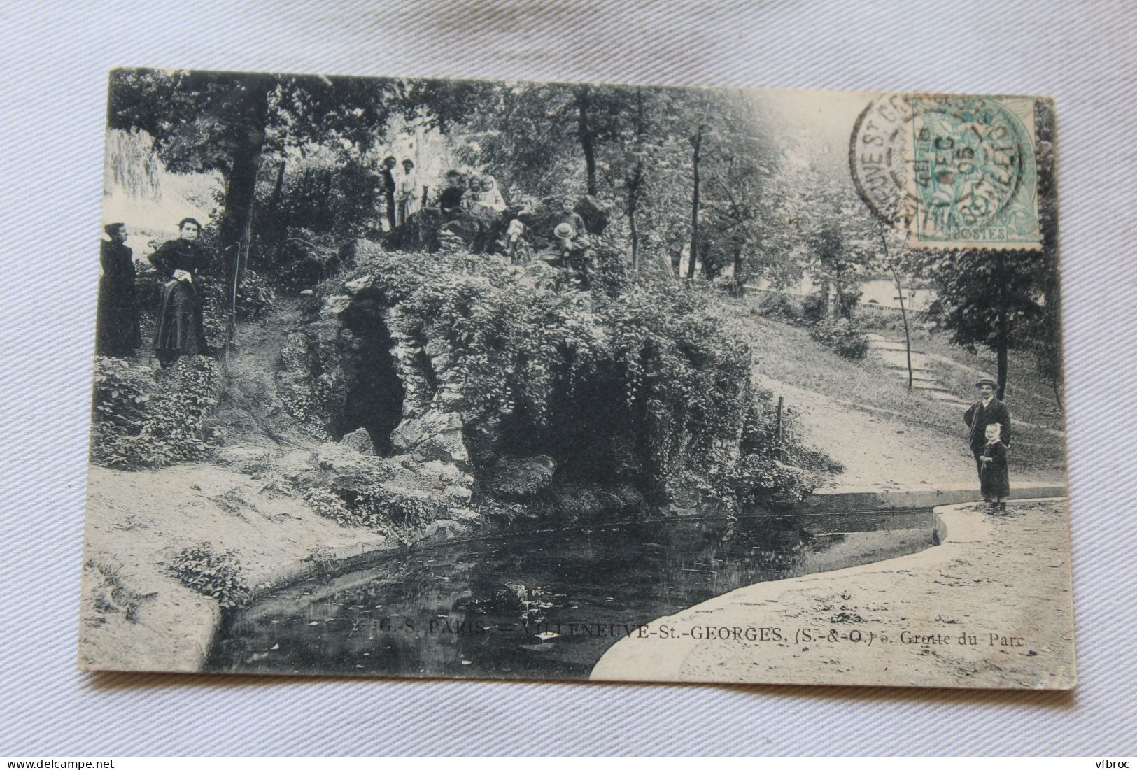 Cpa 1905, Villeneuve saint Georges, grotte du parc, Val de Marne 94