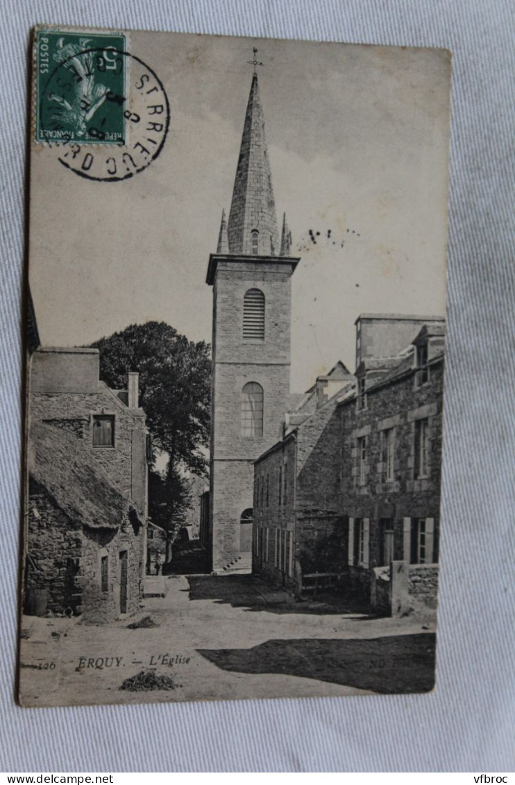 Cpa 1908, Erquy, l'église, Cotes d'Armor 22