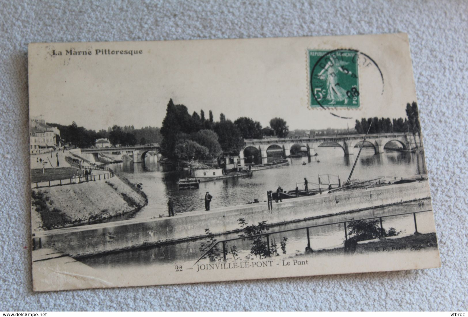 Cpa 1908, Joinville le Pont, le pont val de Marne 94