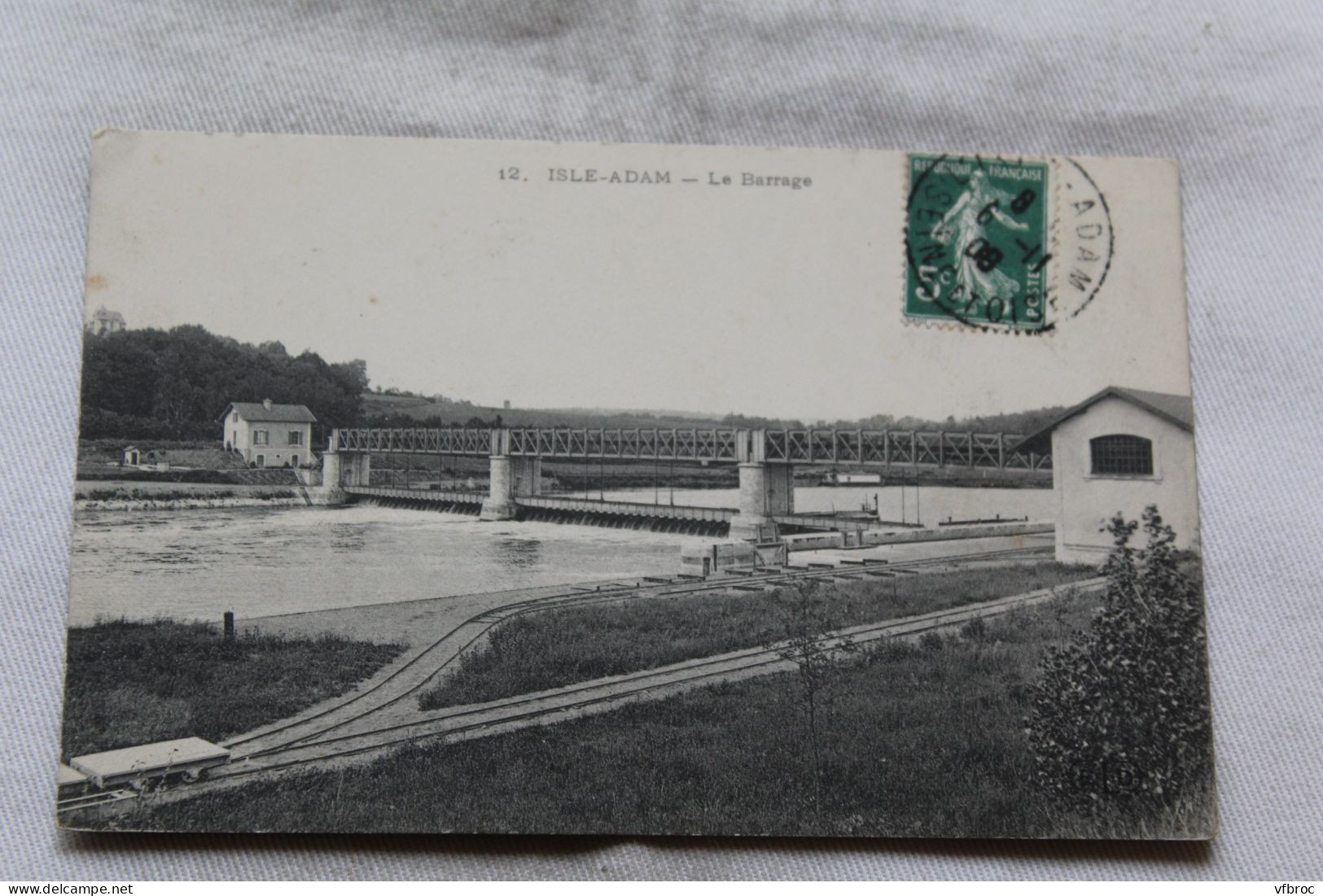 Cpa 1908, l'Isle Adam, le barrage, Val d'Oise 95