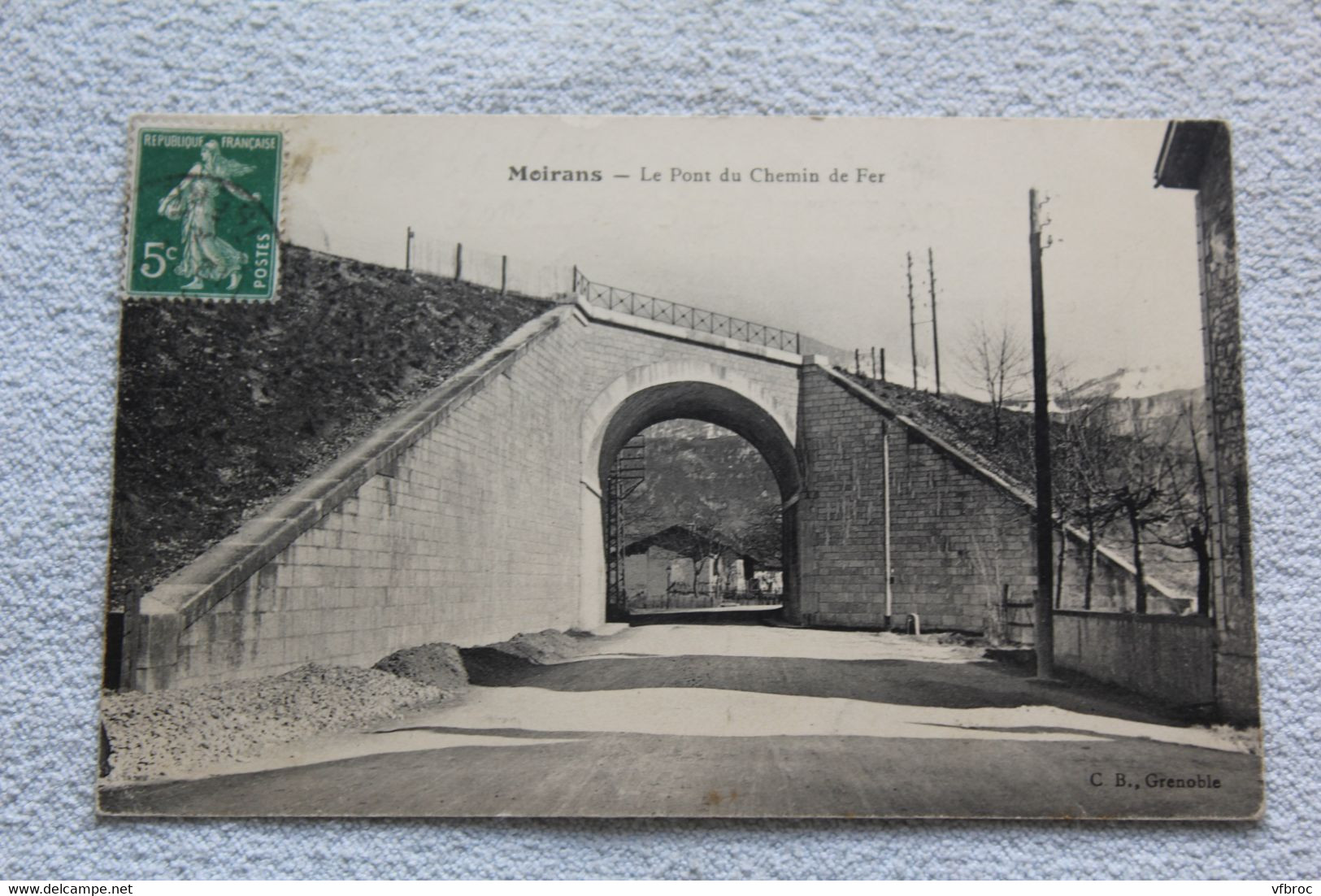 Cpa 1908, Moirans, le pont du chemin de fer, Isère 38