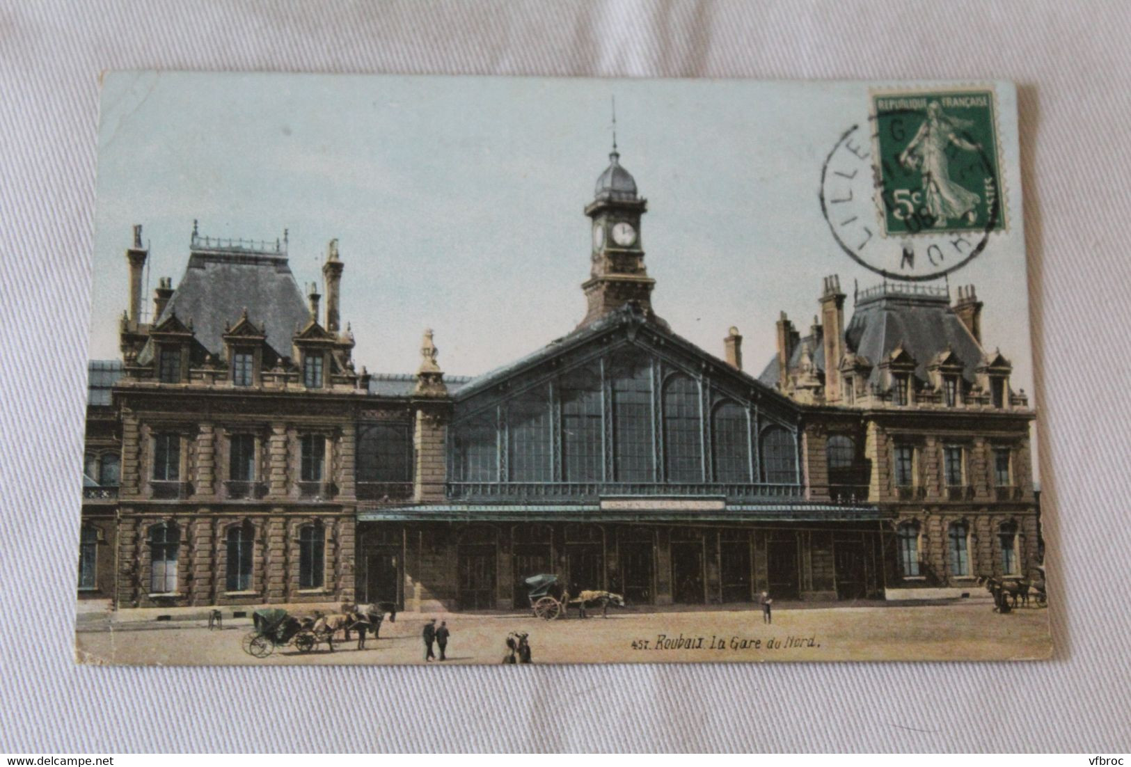 Cpa 1908, Roubaix, la gare du Nord, Nord 59