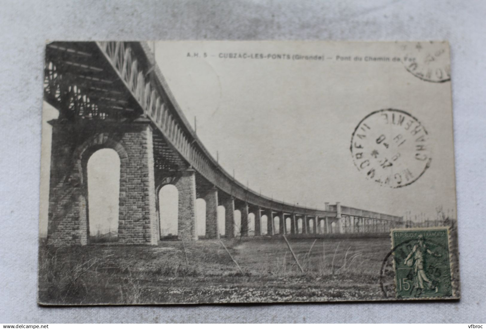 Cpa 1910, Cubzac les Ponts, pont du chemin de fer, Gironde 33