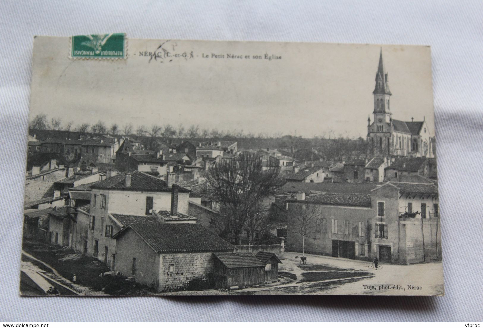 Cpa 1911, Nérac, le petit Nérac et son église, Lot et Garonne 47