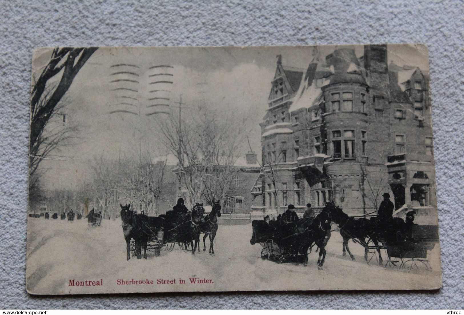 Cpa 1912, Montreal, Sherbrooke street in winter, Québec, Canada