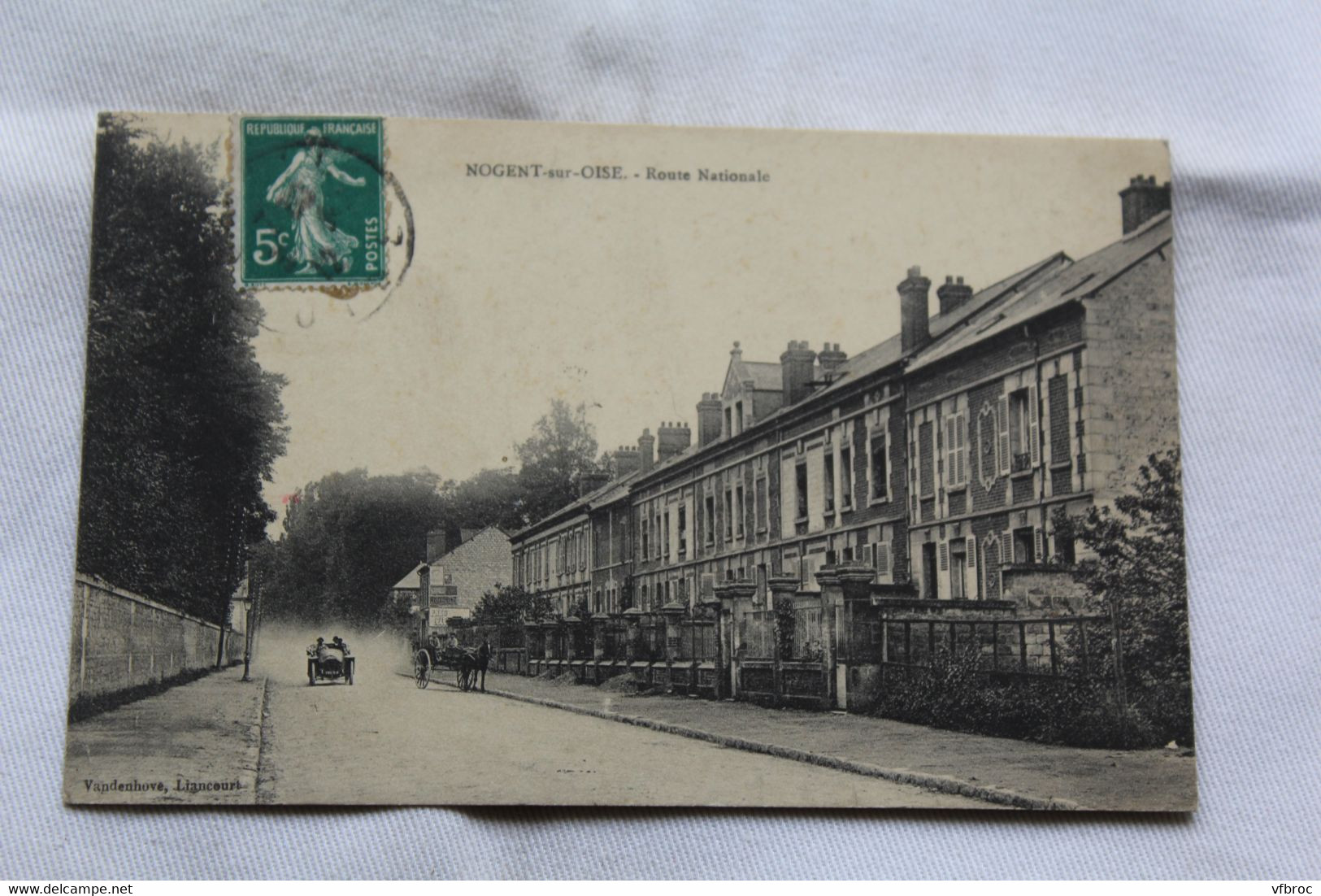 Cpa 1912, Nogent sur Oise, route Nationale, Oise 60