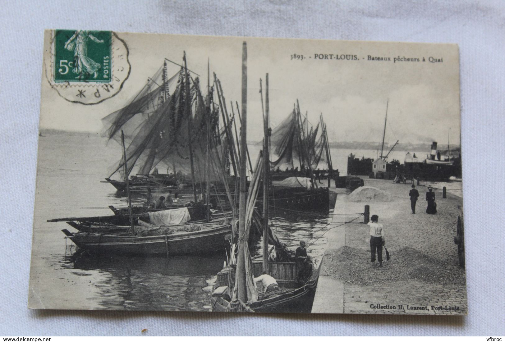 Cpa 1912, Port Louis, bateaux pêcheurs à quai, Morbihan 56