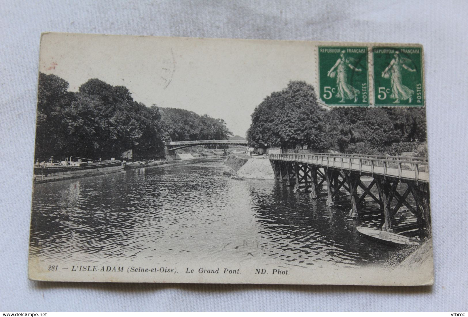 Cpa 1914, l'Isle Adam, le grand pont, Val d'Oise 95