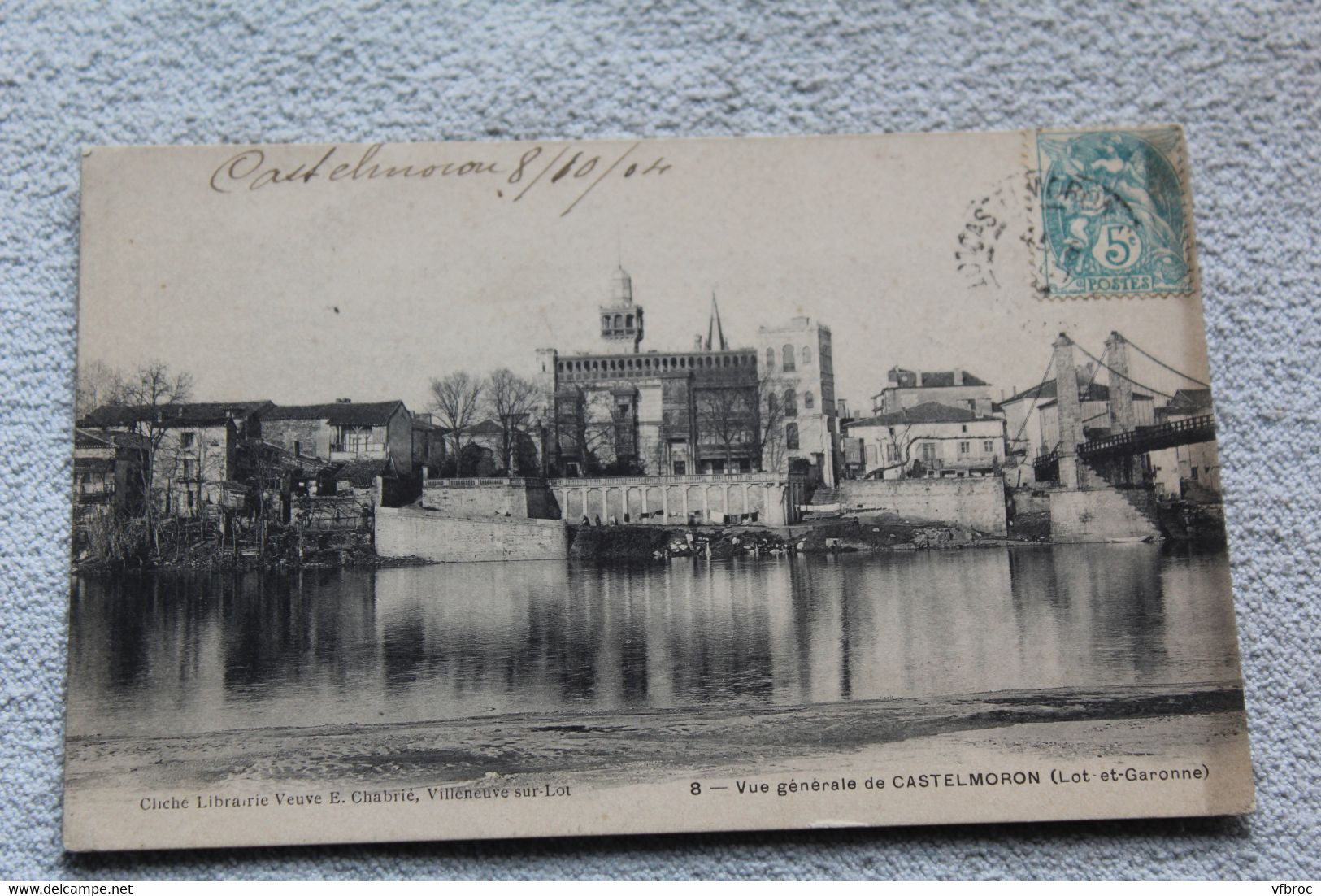 Cpa 1914, Libos, maison de M. Belhomme et l'ile, Lot et Garonne 47