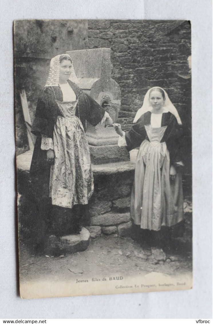 Cpa 1915, jeune filles de Baud, Morbihan 56