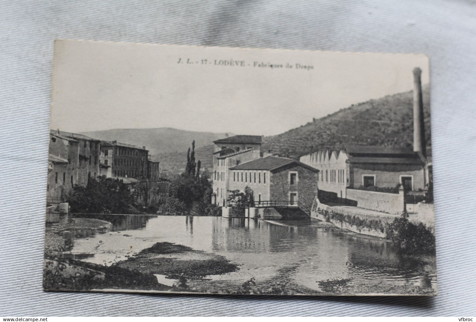 Cpa 1915, Lodève, fabriques de draps, Hérault 34