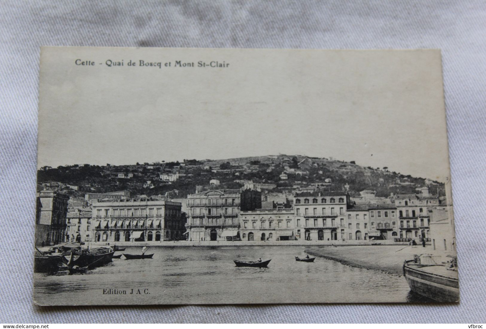 Cpa 1915, Sète, Cette, quai de Boscq et mont saint Clair, Hérault 34