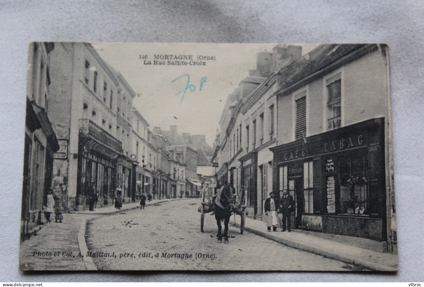 Cpa 1918, Mortagne, la rue sainte Croix, Orne 61