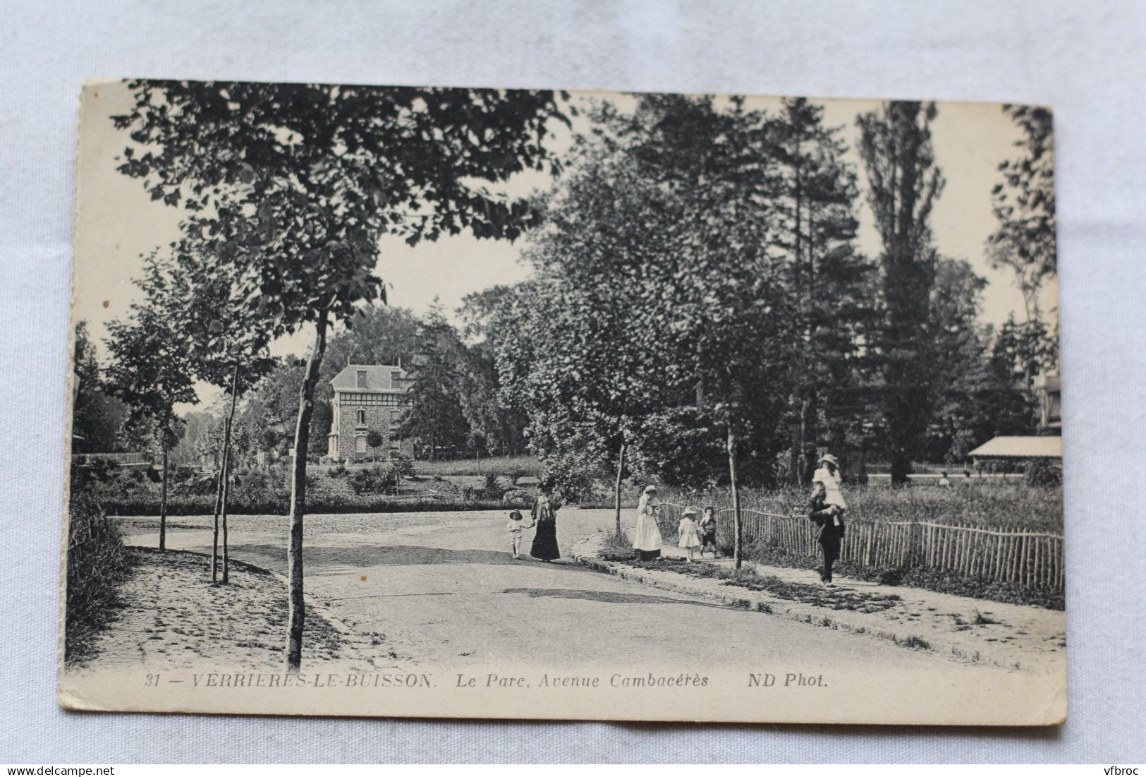 Cpa 1918, Verrières le Buisson, le parc, avenue Cambacérès, Essonne 91