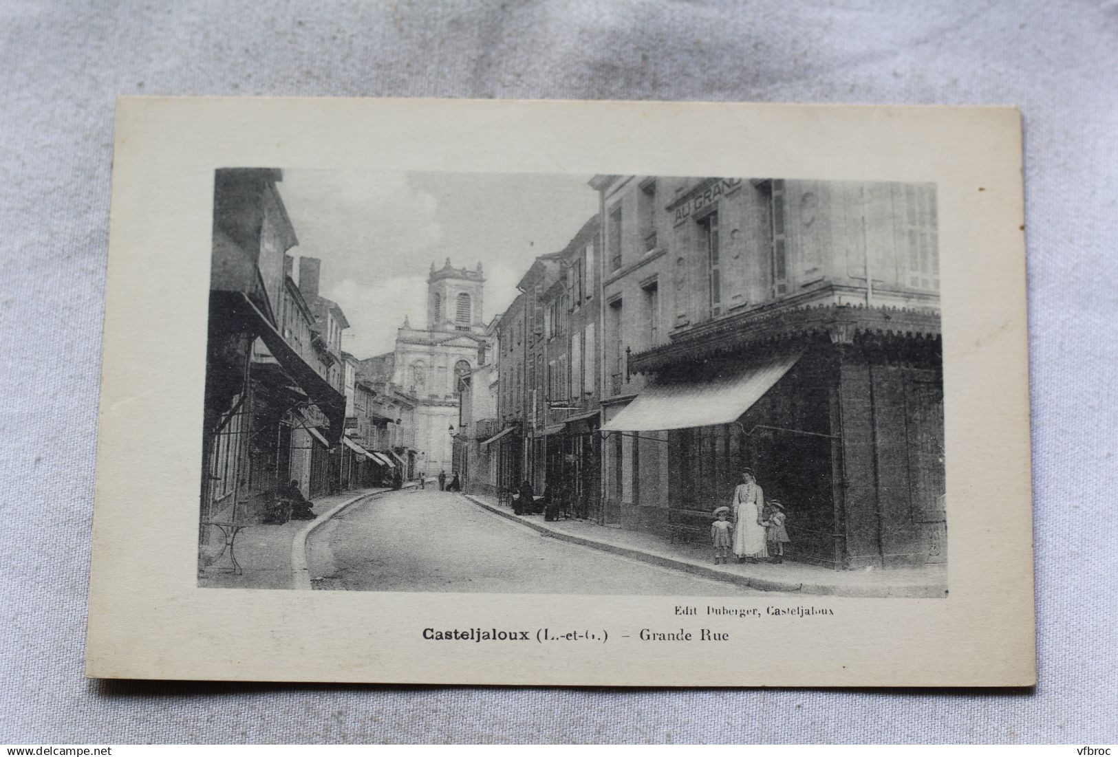 Cpa 1921, Casteljaloux, Grande rue, Lot et Garonne 47