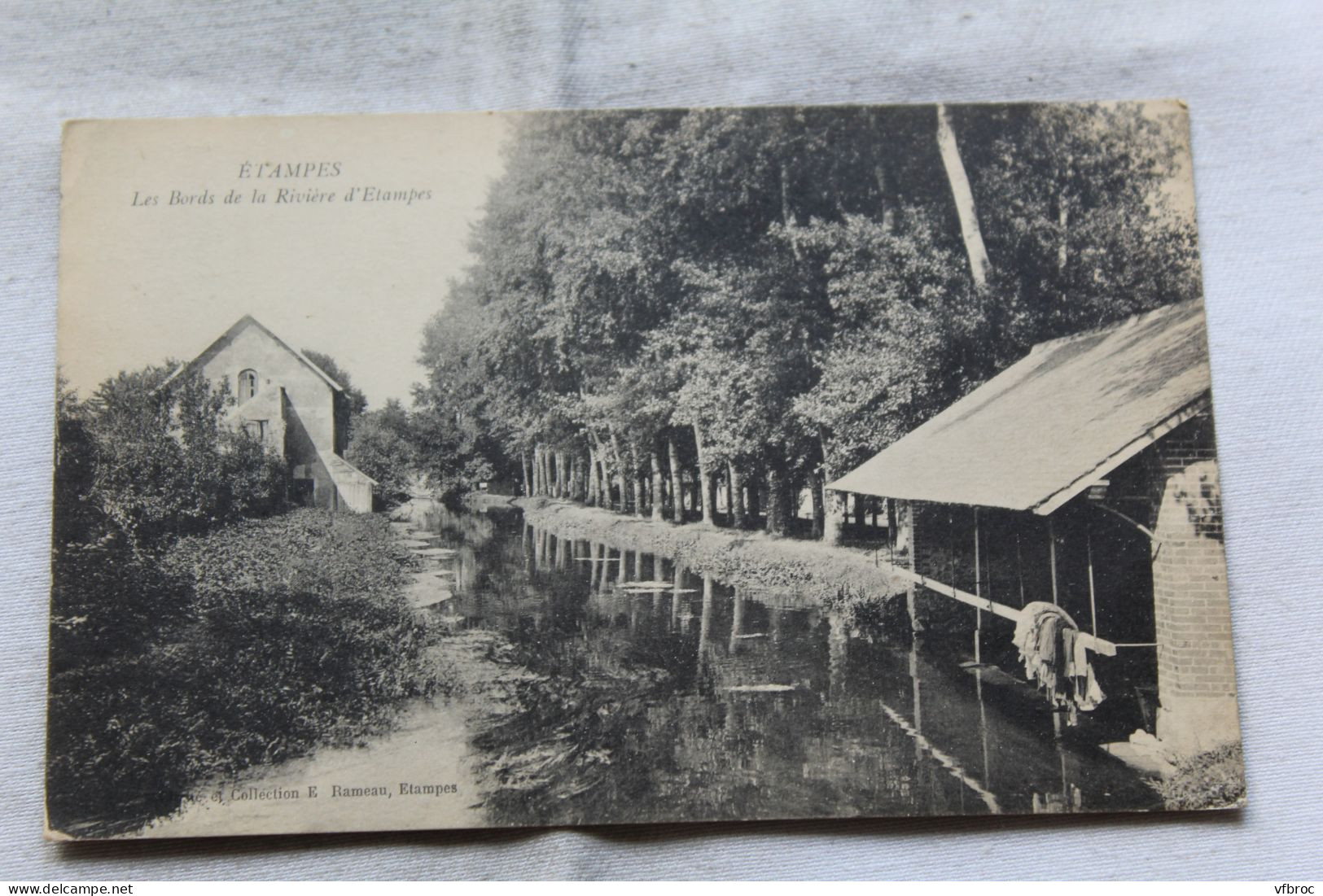 Cpa 1921, Etampes, les bords de la rivière d'Etampes, Essonne 91