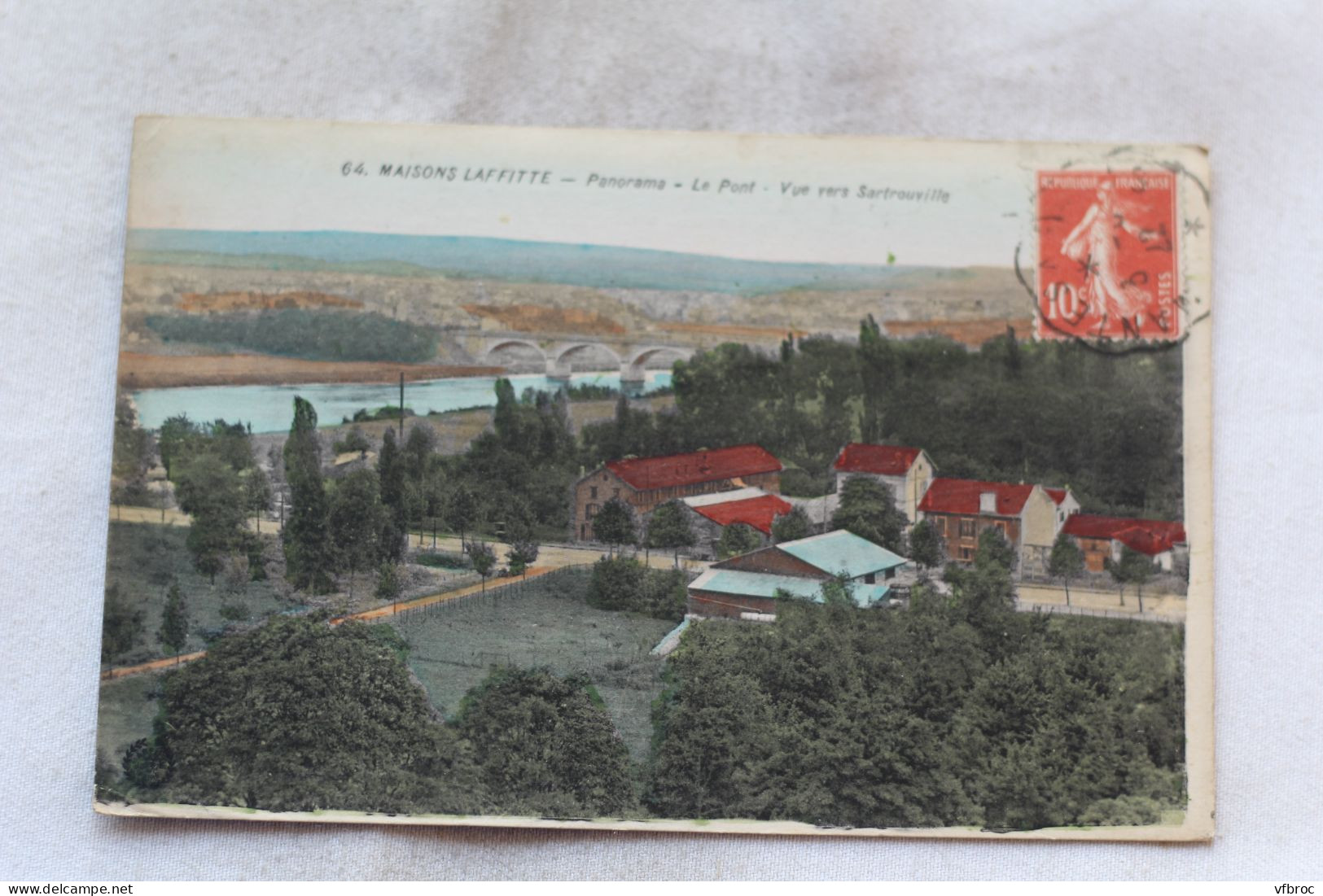 Cpa 1922, Maisons Laffitte, panorama, le pont, vue vers Sartrouville, Yvelines 78