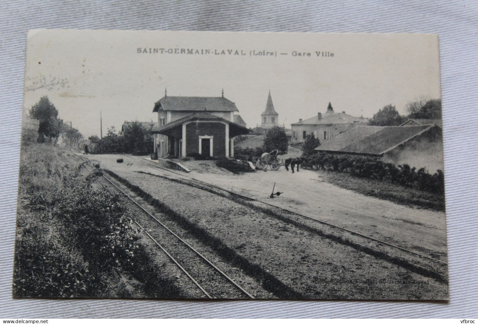 Cpa 1922, Saint Germain Laval, gare ville, Loire 42