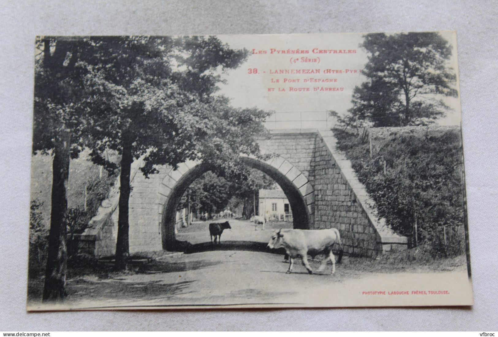 Cpa 1923, Lannemezan, le pont d'Espagne et la route d'Arreau, Hautes Pyrénées 65