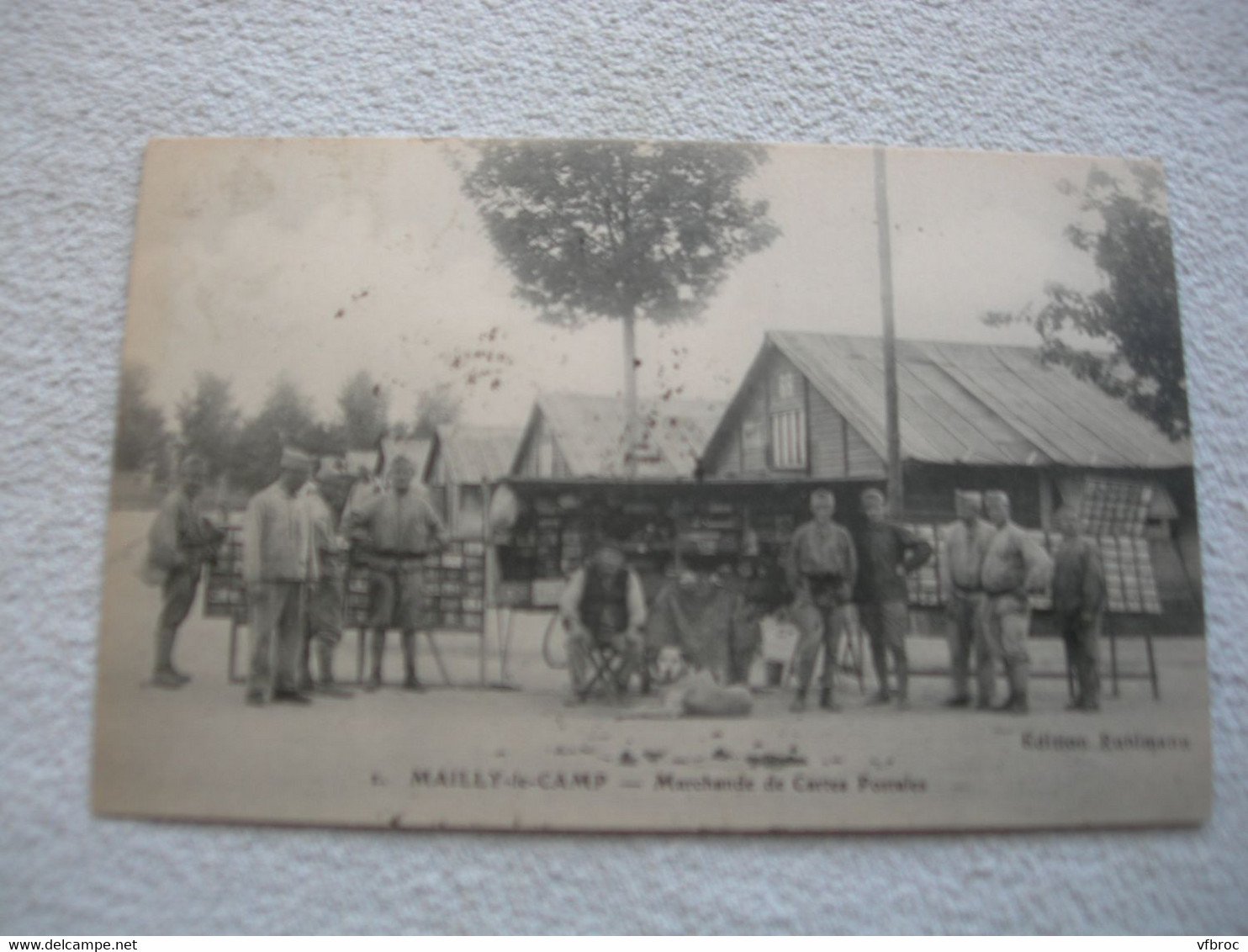 Cpa 1923, Mailly le camp, marchande cartes postales, Aube, Militaria