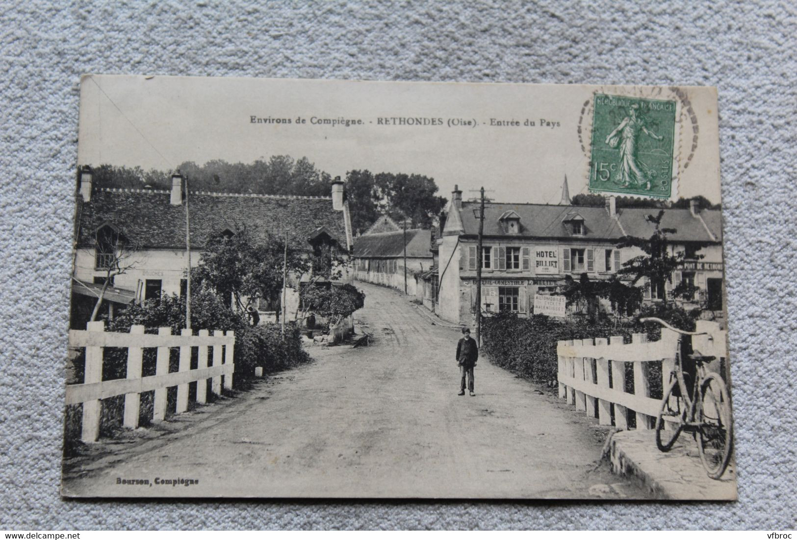 Cpa 1924, Rethondes, entrée du pays, Oise 60