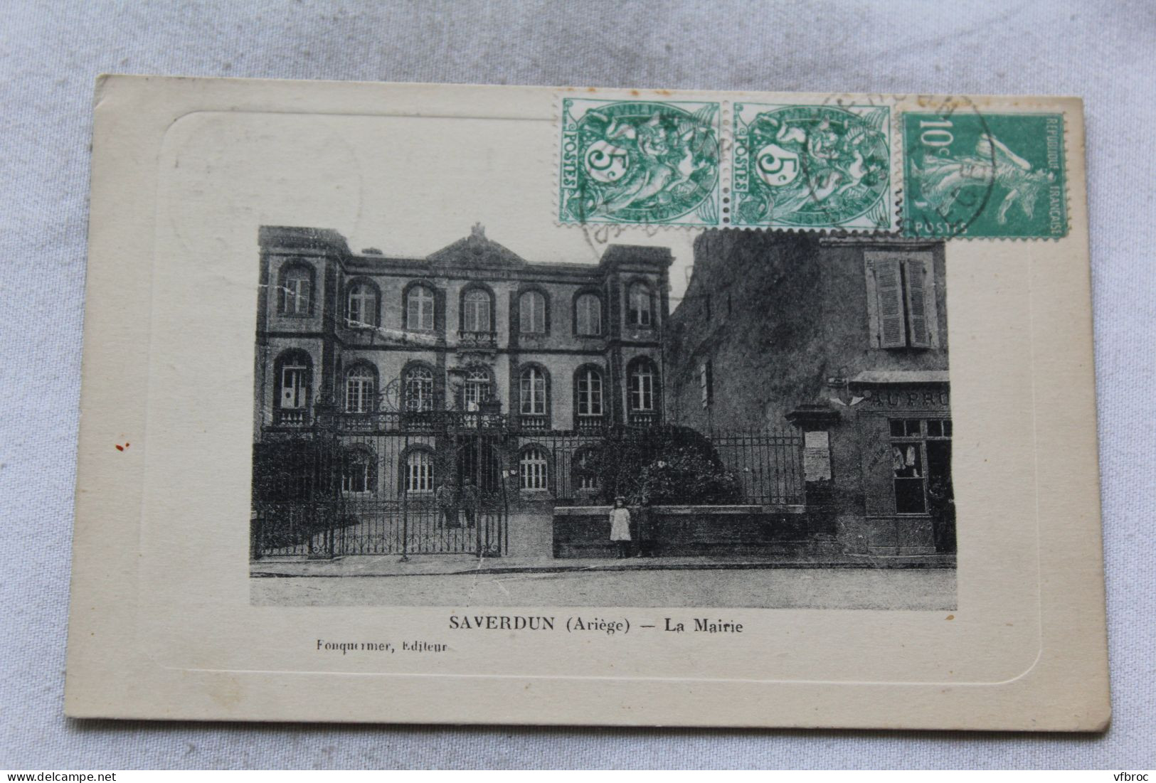 Cpa 1925, Saverdun, la mairie, Ariège 09