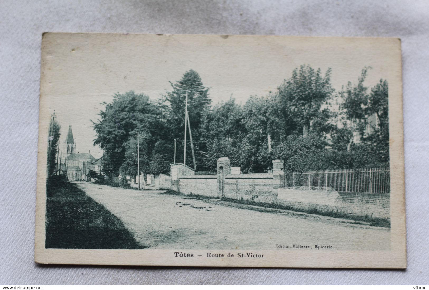 Cpa 1928, Tôtes, route de saint Victor, Seine Maritime 76