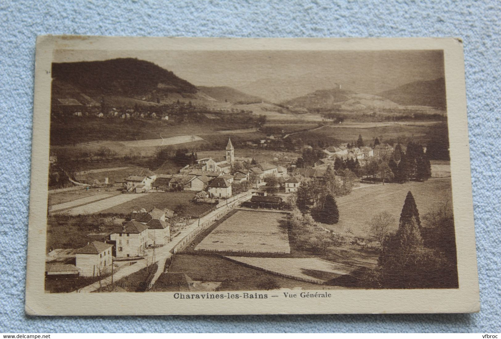 Cpa 1929, Charavines les bains, vue générale, Isère 38