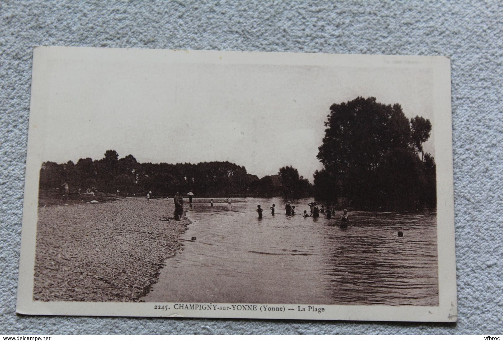 Cpa 1939, Champigny sur Yonne, la plage, Yonne 89