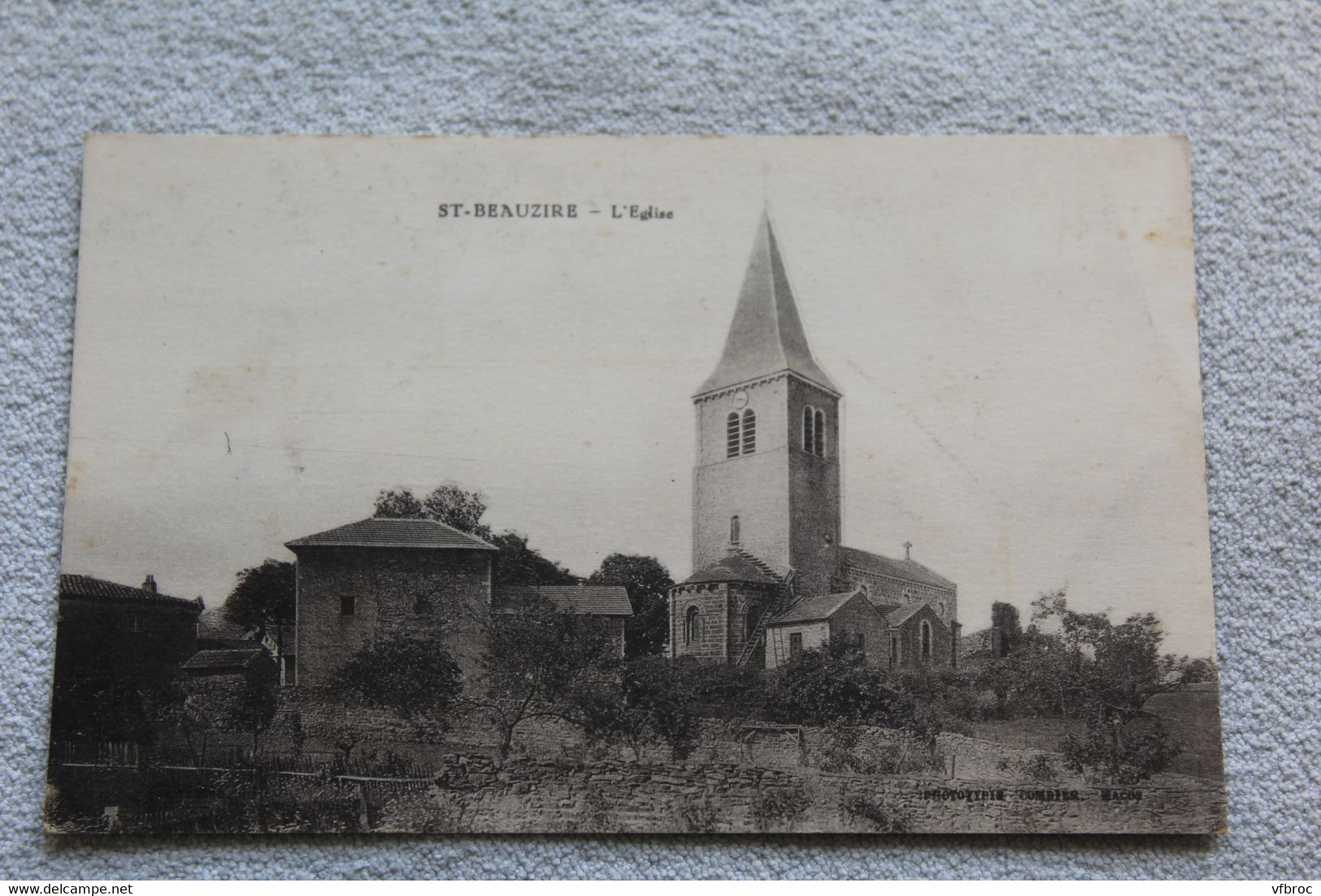 Cpa 1944, Saint Beauzire, l'église, haute Loire 43