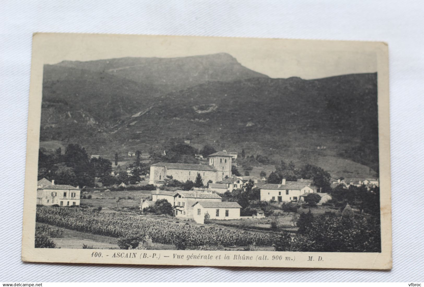 Cpa 1946, Ascain, vue générale et la Rhune, Pyrénées Atlantiques 64