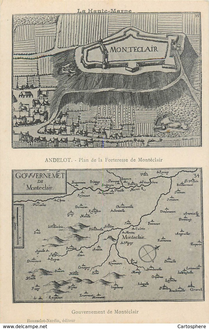 CPA 52 Haute Marne Andelot Blancheville Plan de la Forteresse de Montéclair - Gouvernement - Gravure