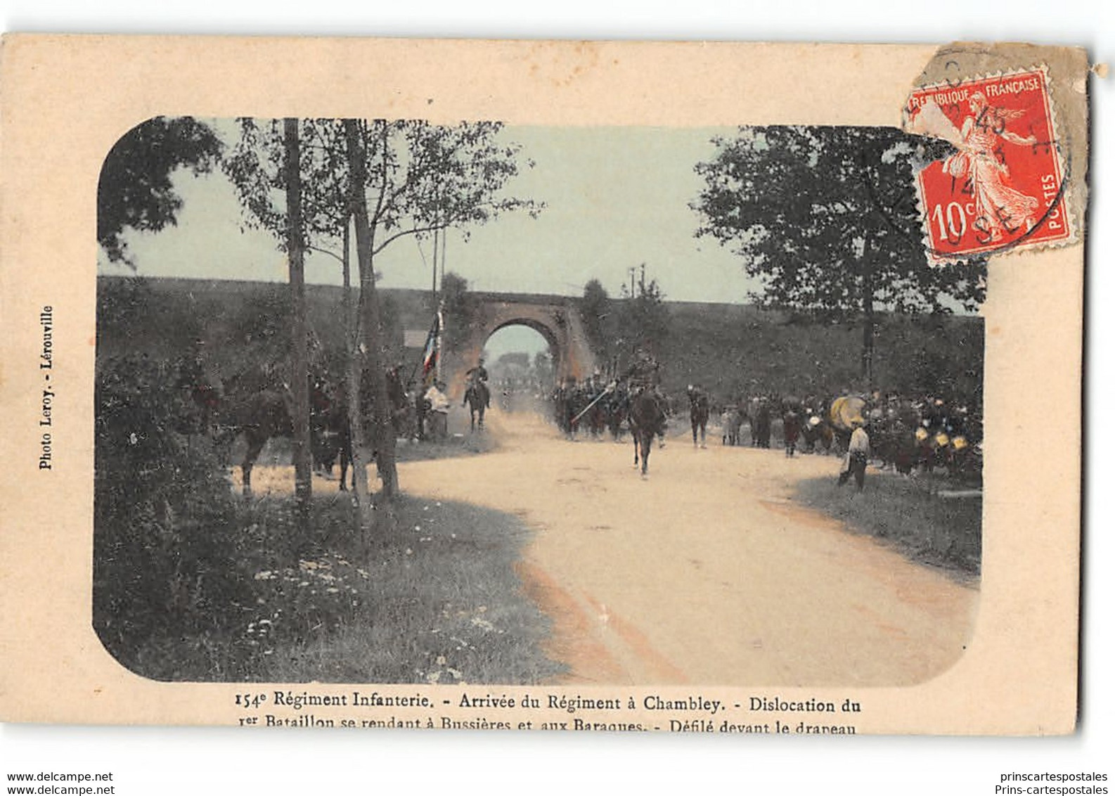 CPA 54 Chambley 154 eme Regiment d'infanterie Arrivée du regiment dislocation du bataillon à Bussieres et au Baraques