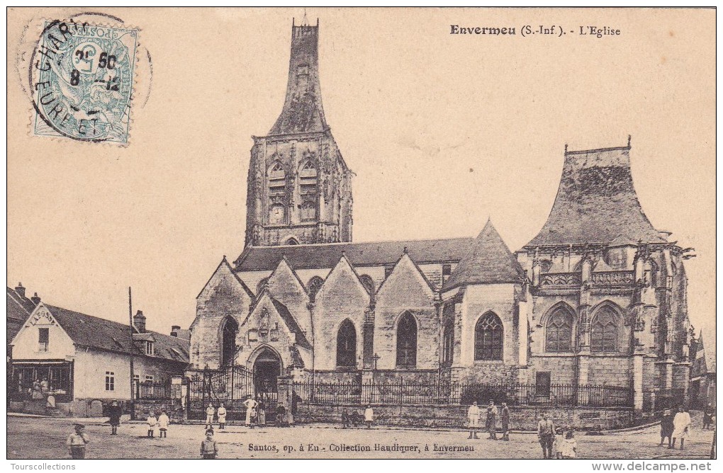 CPA 76 @ ENVERMEU @ L' Eglise en 1911