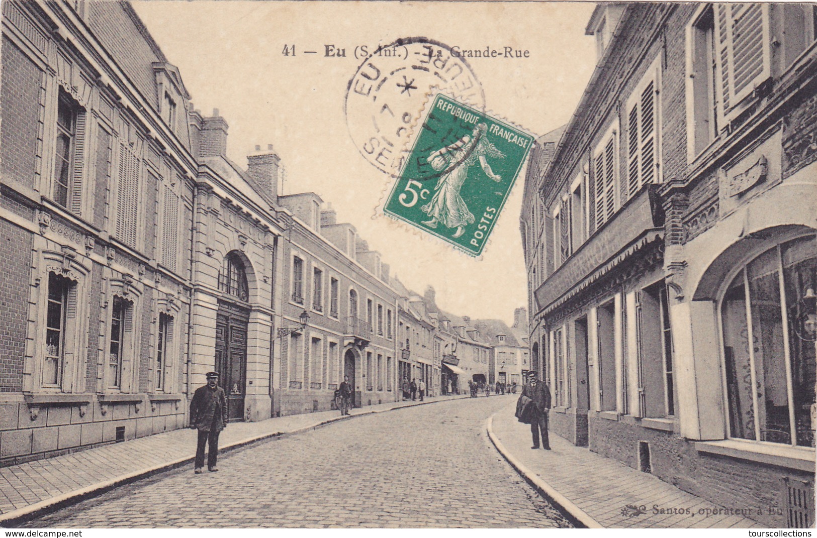 CPA 76 @ EU - La Grande Rue en 1911