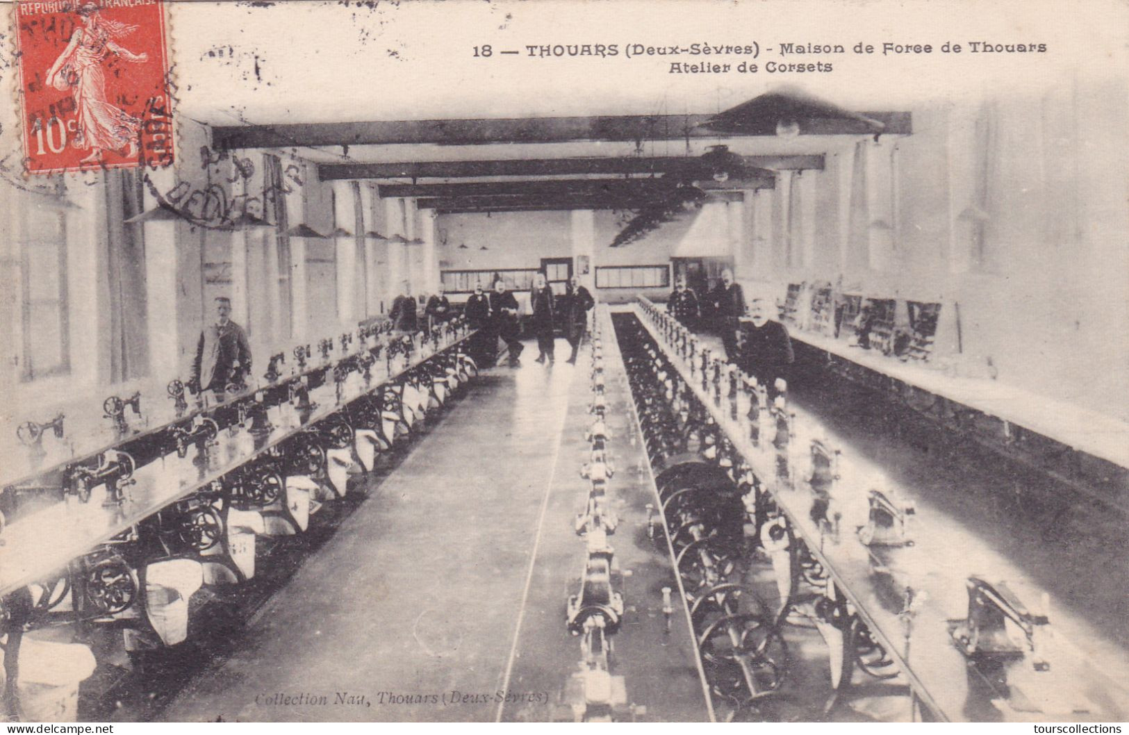 CPA 79 @ THOUARS - Maison de Force - Atelier de Corsets en 1909 - Industrie textile - Editeur Nau de thouars n° 18