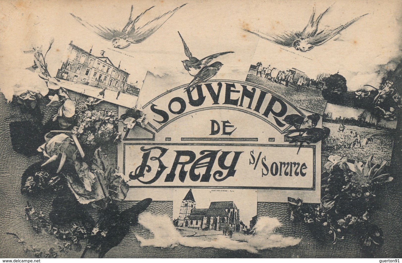 ( CPA 80 )   BRAY-SUR-SOMME  /  Souvenir de Bray S/ Somme -