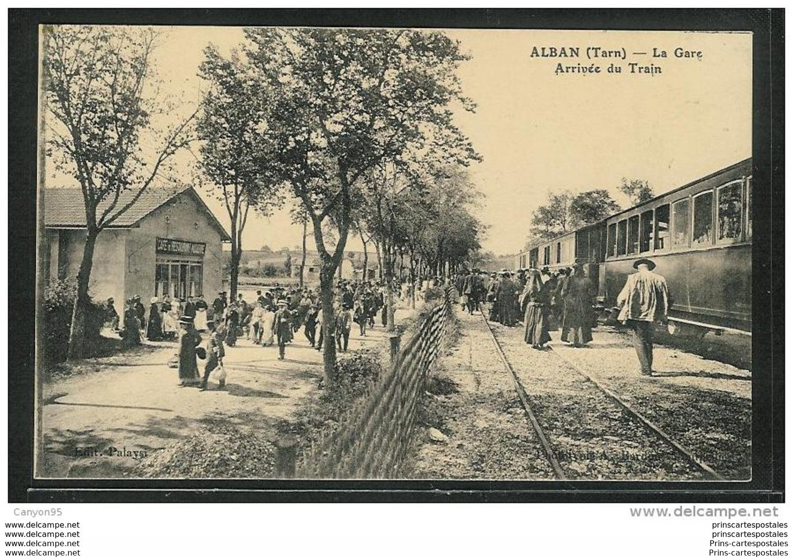 CPA 81 Alban la gare et le train tramway ligne d'Albi à Alban