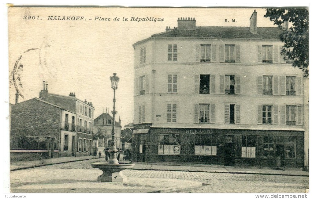 CPA 92  MALAKOFF PLACE DE LA REPUBLIQUE  1917