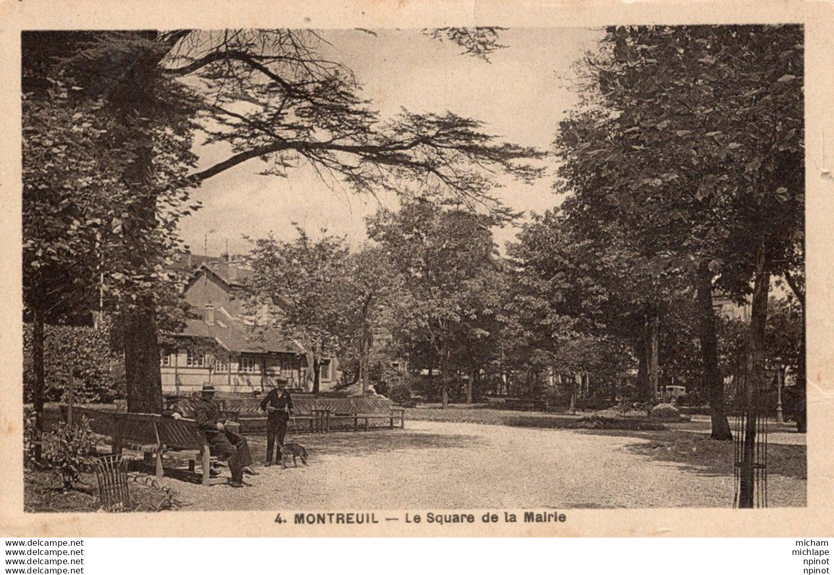 CPA 93  MONTREUIL - le square de la mairie