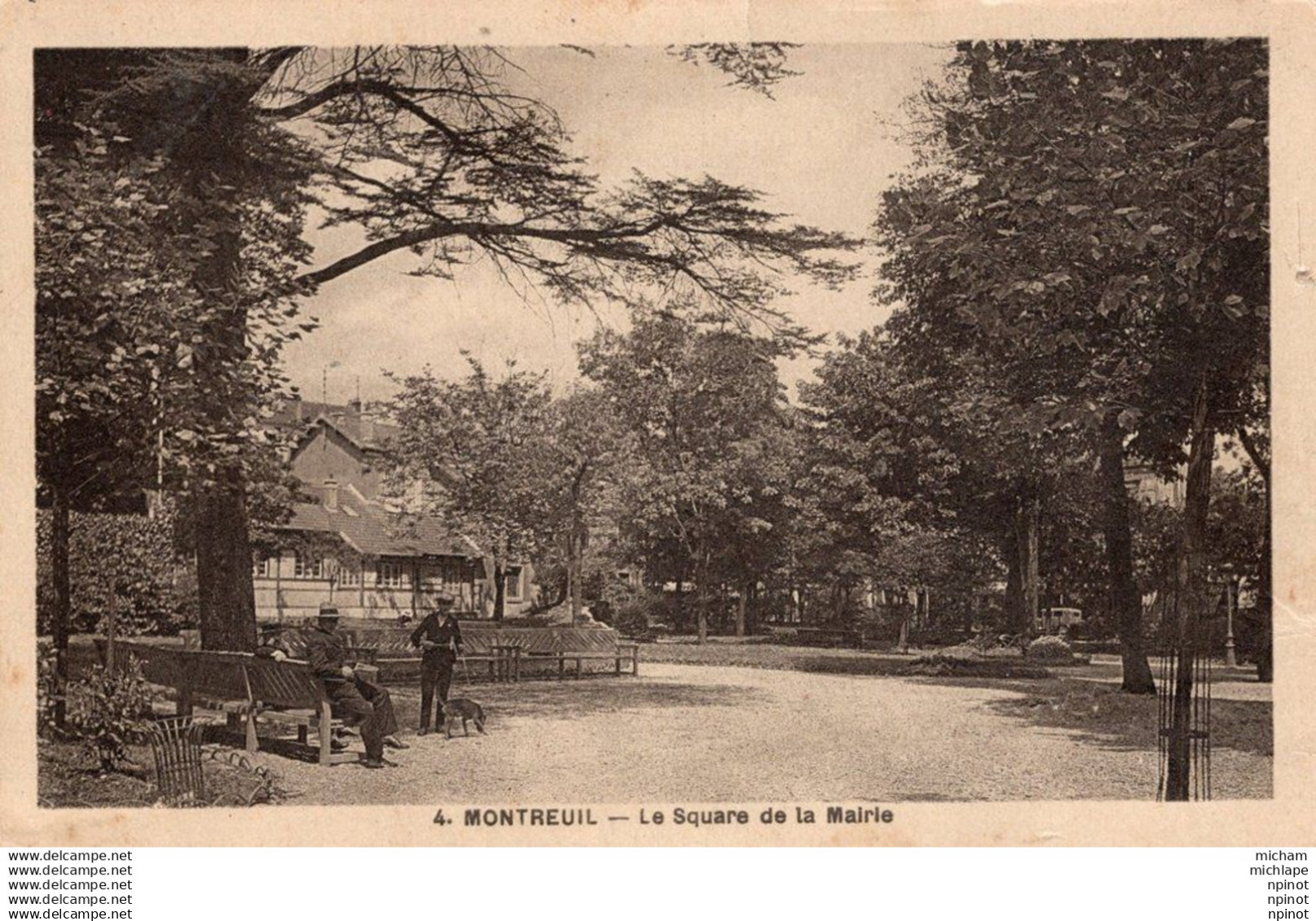 CPA 93  MONTREUIL - le square de la mairie